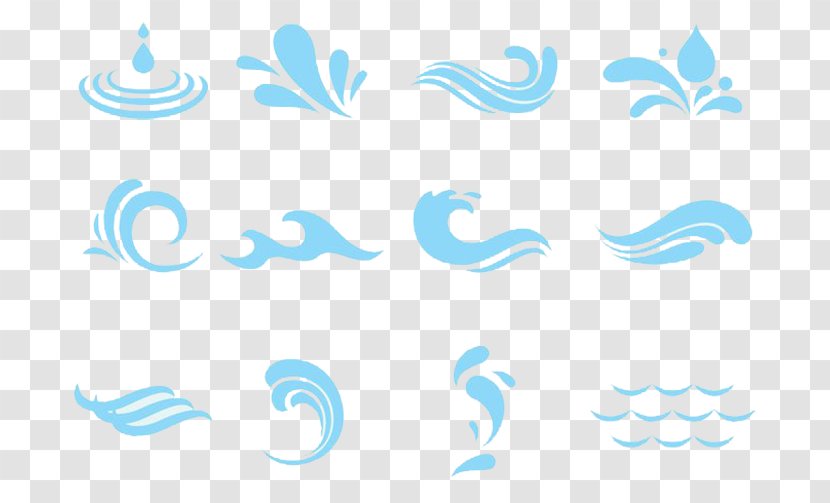 Wind Wave Icon - Drawing - Blue Water Drop Splash Transparent PNG