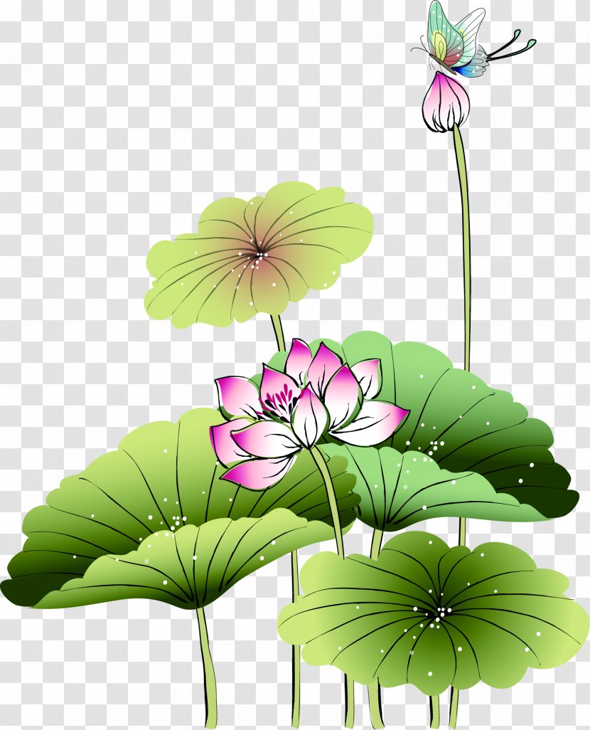 Paper Painting Poster Wallpaper - Art - Hand-painted Lotus Fresh Green Decoration Transparent PNG