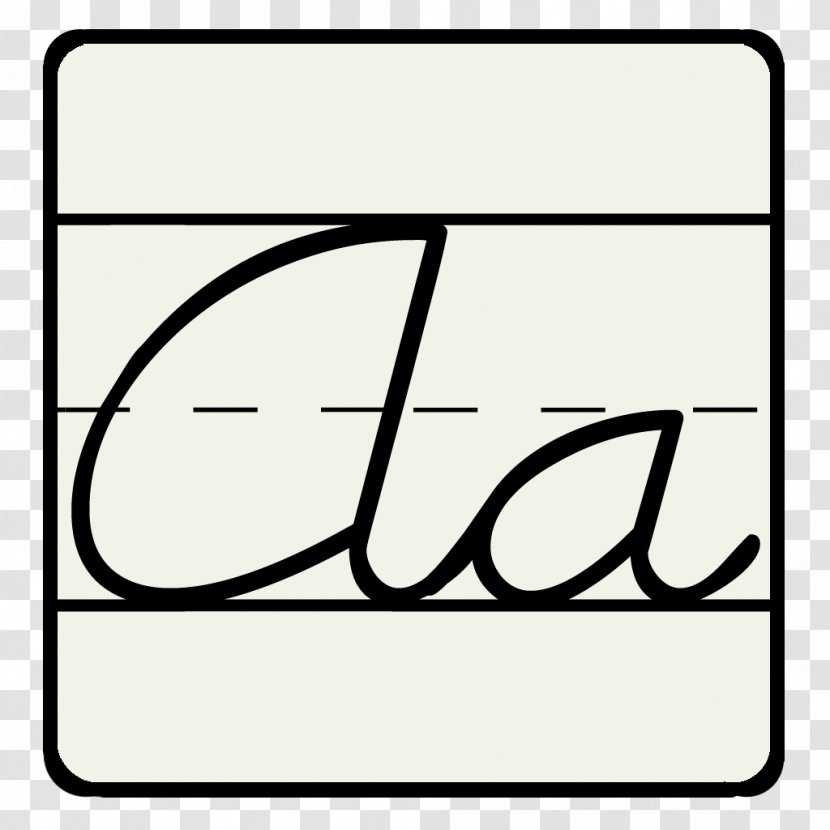 Cursive D'Nealian Script Typeface Handwriting - Monochrome - Block Letters Transparent PNG