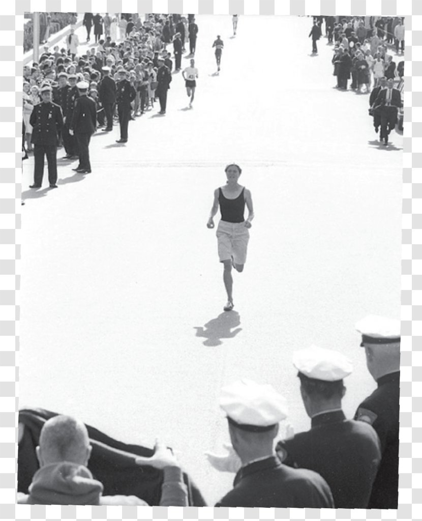 1966 Boston Marathon To With Love Running - Monochrome - Woman Transparent PNG