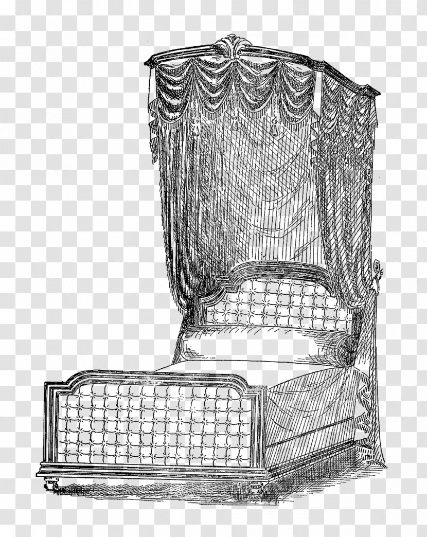 Furniture Vintage Bedroom Canopy Bed - Interior Design Services - Antique Curtains Transparent PNG