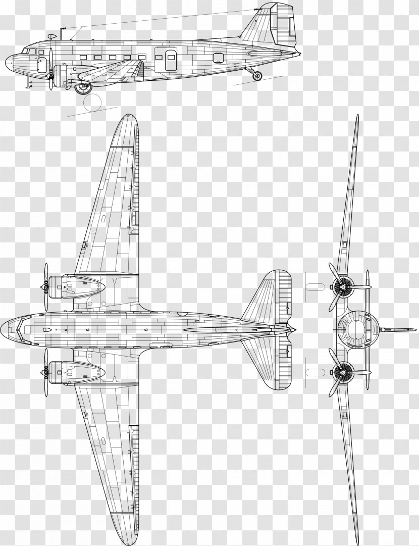 Douglas DC-3 Lisunov Li-2 Aircraft Propeller Airplane - Driven Transparent PNG