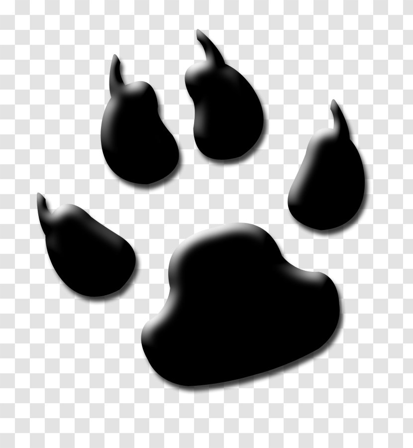 Lion Tiger Cougar Paw Clip Art - Black And White - Wolf Transparent PNG