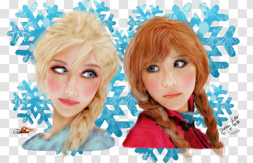 Elsa Anna Frozen Face Hair - Watercolor Transparent PNG