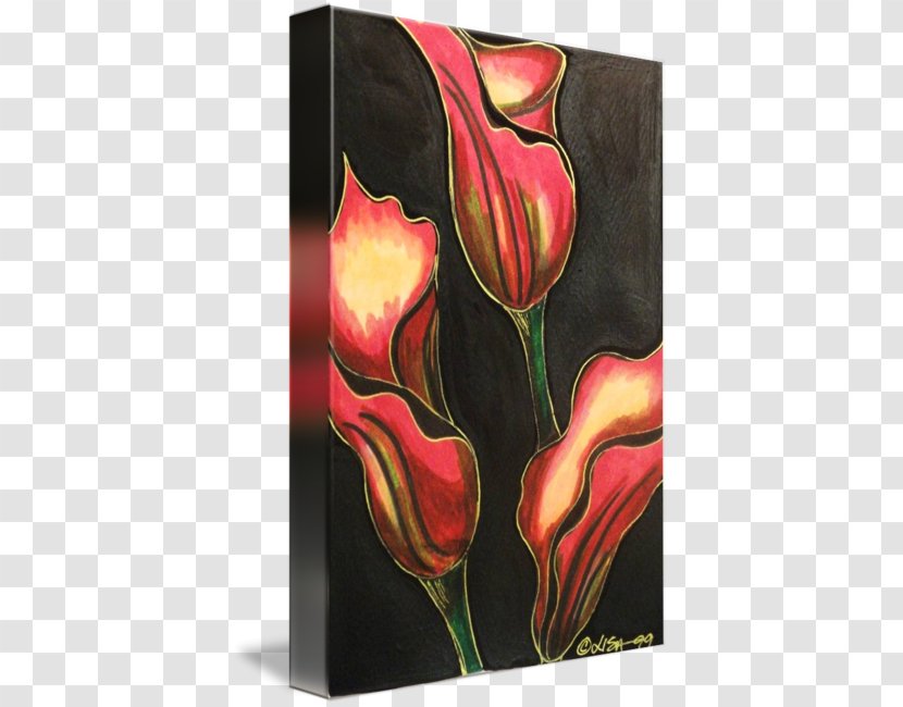 Modern Art Acrylic Paint Still Life Photography Tulip - Flower - Fire Glow Transparent PNG