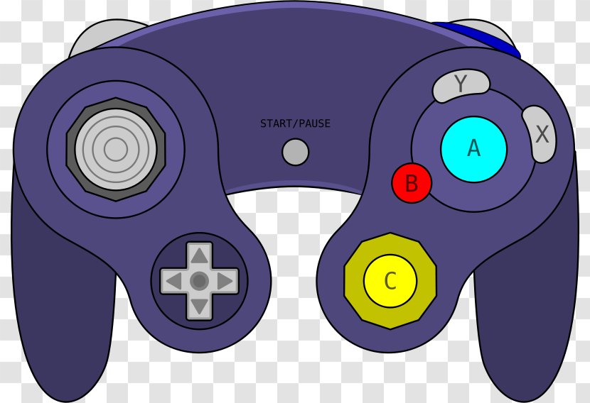 GameCube Controller Joystick PlayStation 3 Clip Art - Gamecube - Blue Hand-painted Console Keyboard Transparent PNG