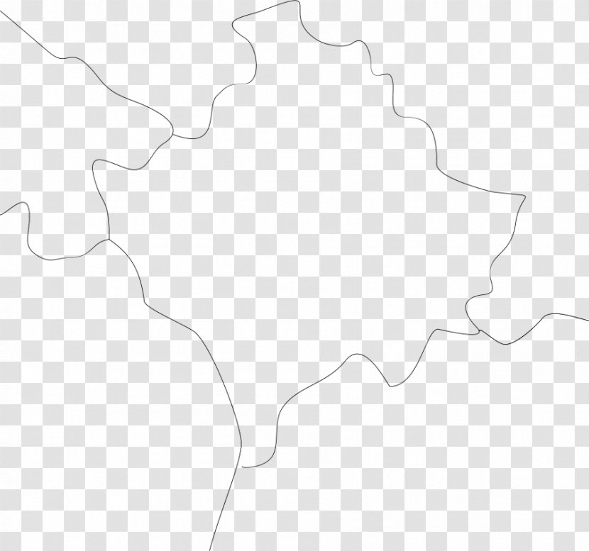 White Line Art Angle Map - Monochrome Transparent PNG