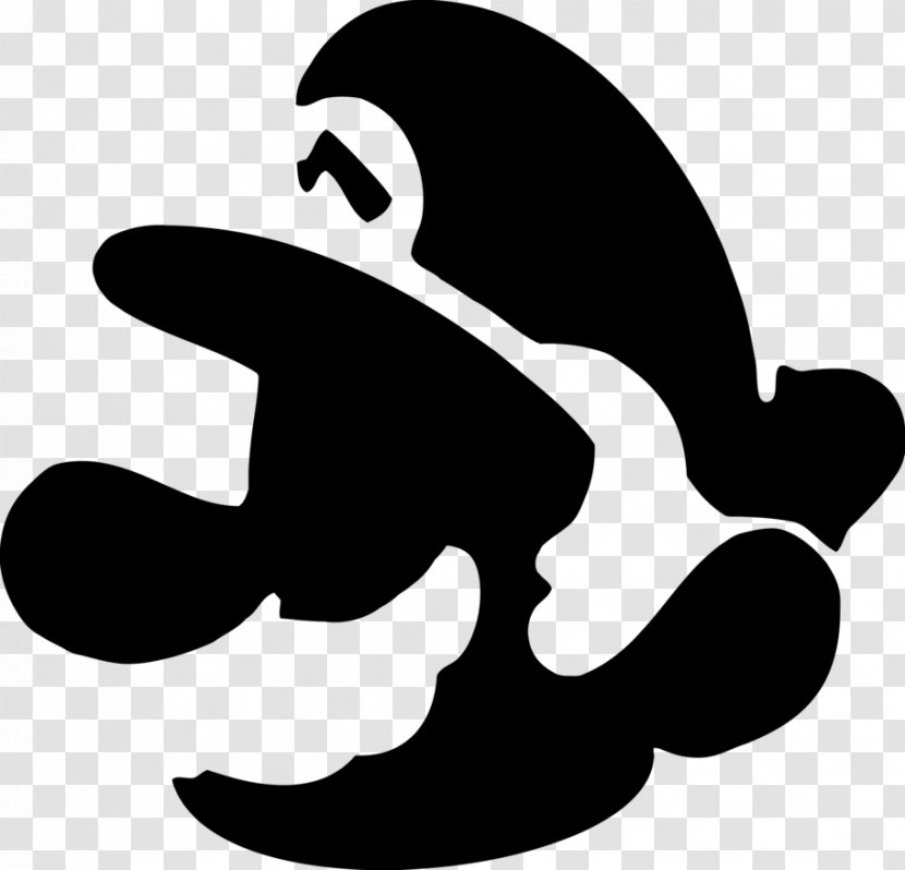 Mario Bros. Paper Toad Stencil Boos - Black And White - Bros Transparent PNG