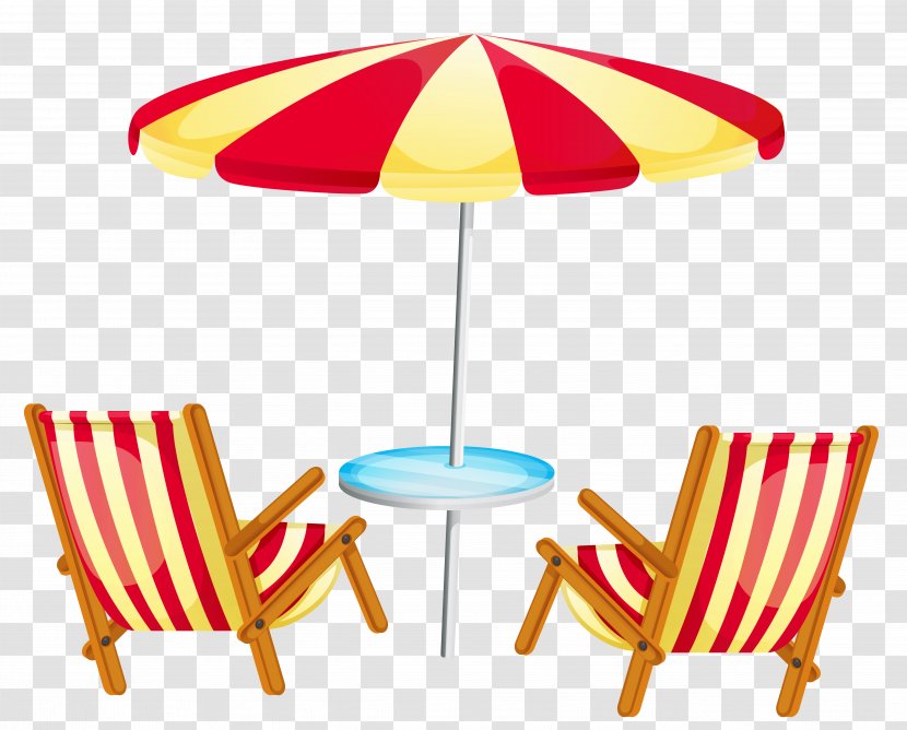 Deckchair Beach Stock Photography Clip Art - Orange - Transparent Umbrella With Chairs Clipart Transparent PNG