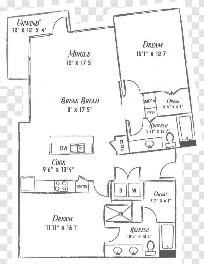Alexan E6 Floor Plan East 6th Street Paper Design - Diagram - B2b Poster Transparent PNG