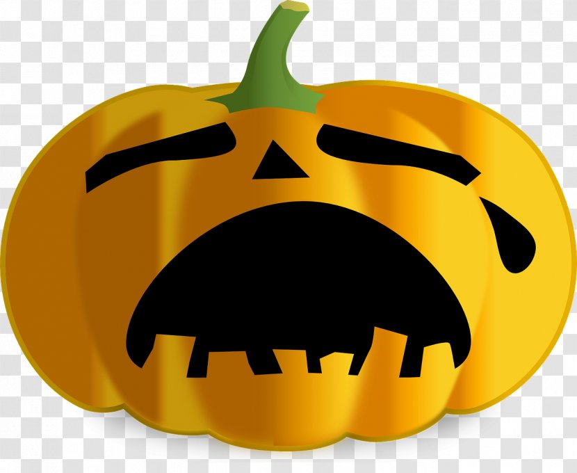Jack-o'-lantern Sadness Halloween Face Clip Art - Pumpkin Transparent PNG