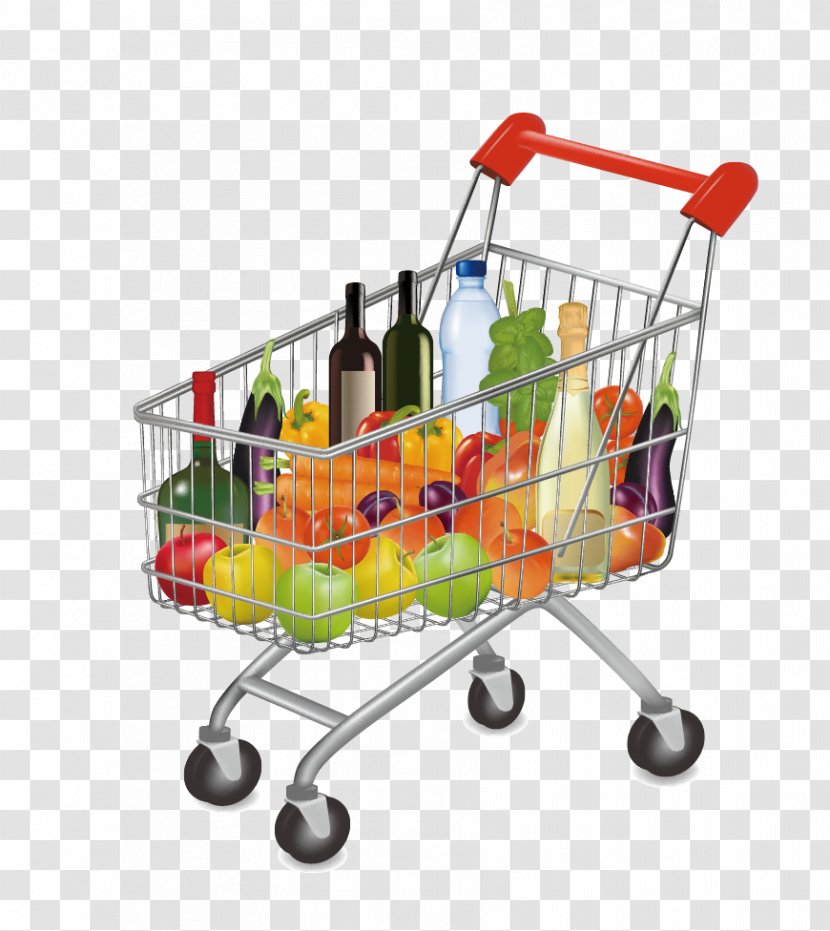 Supermarket Grocery Store Shopping Cart Transparent PNG