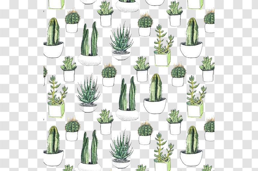 Cactaceae Watercolor Painting Printmaking Printing Wallpaper - Flowerpot - Hand Painted Cactus Transparent PNG