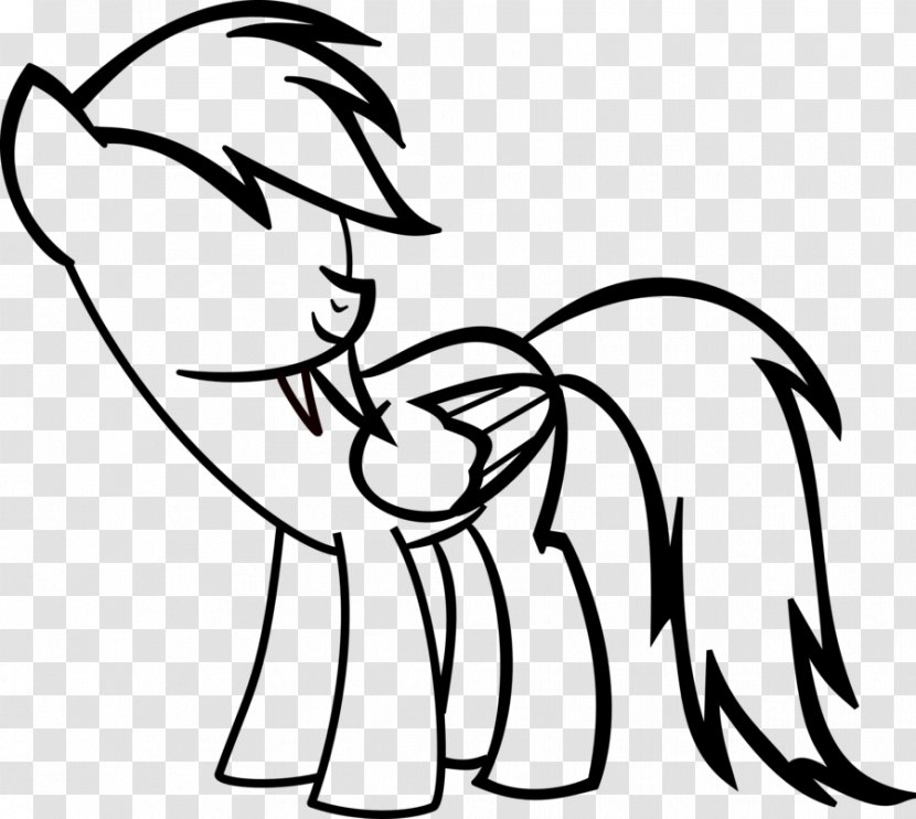 Pony Rainbow Dash Black And White Drawing Clip Art - Facial Expression Transparent PNG