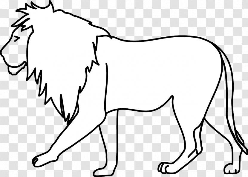 Lion Line Art Drawing Clip - Tree - Head Transparent PNG