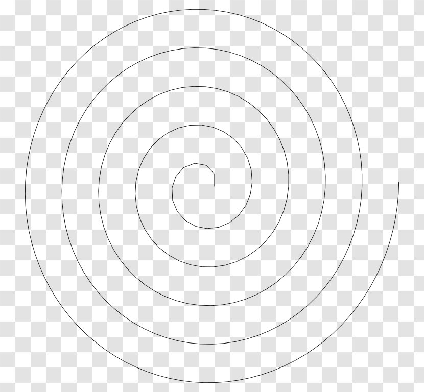 Circle Spiral White Angle - Black And Transparent PNG