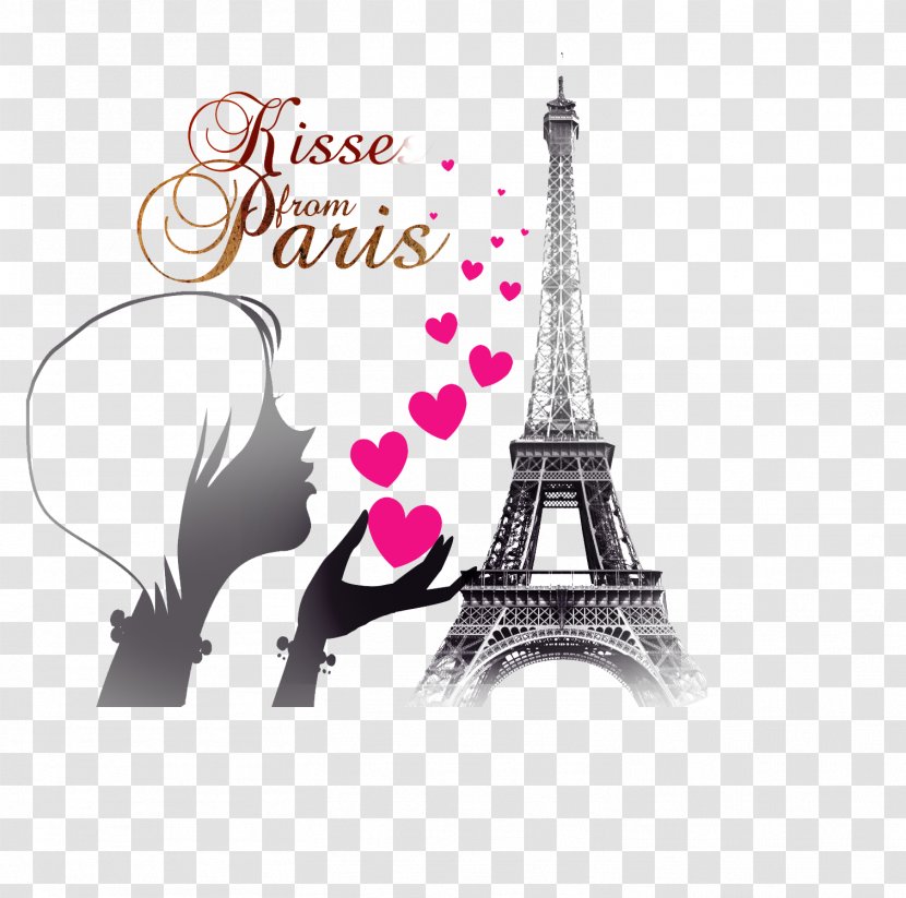 Eiffel Tower Illustration Graphic Design - Heart Transparent PNG
