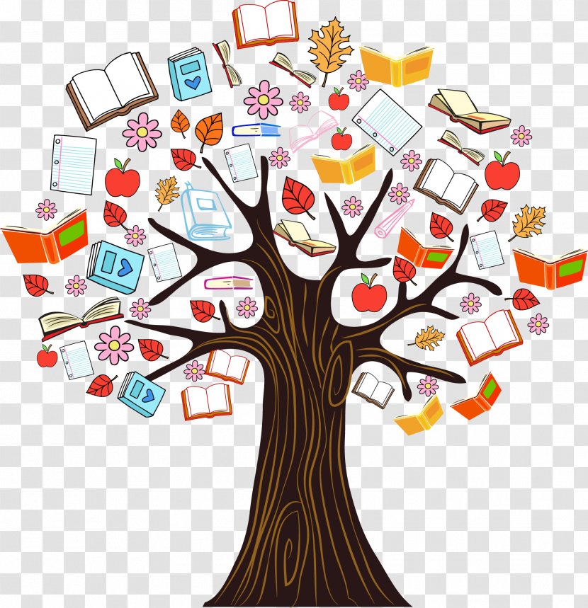 Book Tree Reading Clip Art - Illustration - Color Knowledge Vector Transparent PNG