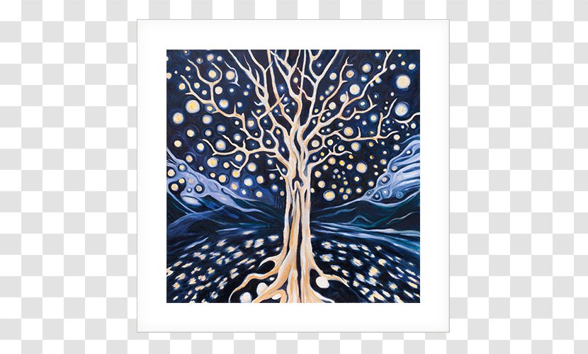 Cobalt Blue Modern Art Visual Arts - Fingerprint Tree Transparent PNG