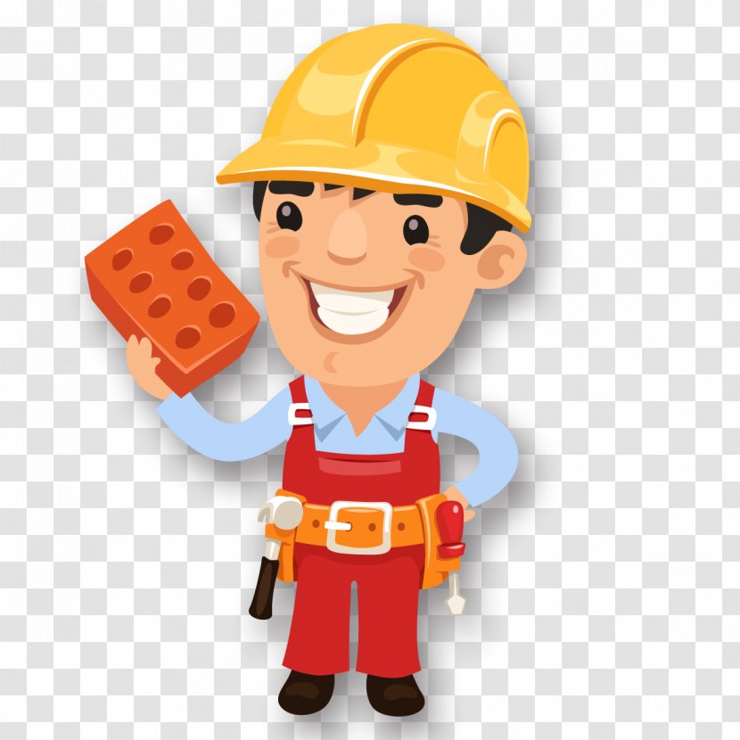 Laborer Information Clip Art - Construction Worker - Brick Element Transparent PNG