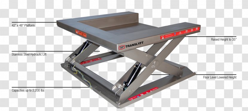 Lift Table Hydraulics Stainless Steel Pallet Desk - Cart - Low Transparent PNG