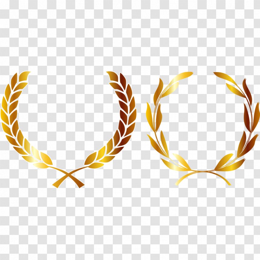 Medal Crown Gold Laurel Wreath - Yellow - Second Paragraph Wheat Material Transparent PNG