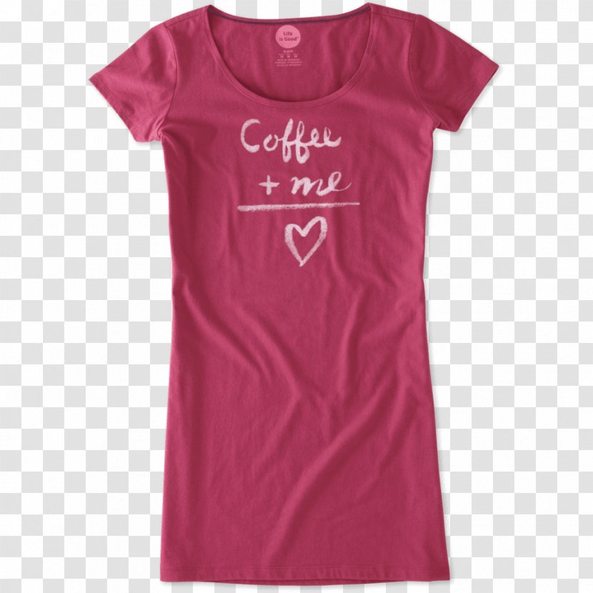 T-shirt Dress Sleeve Life Is Good Company Coffee - T Shirt Transparent PNG