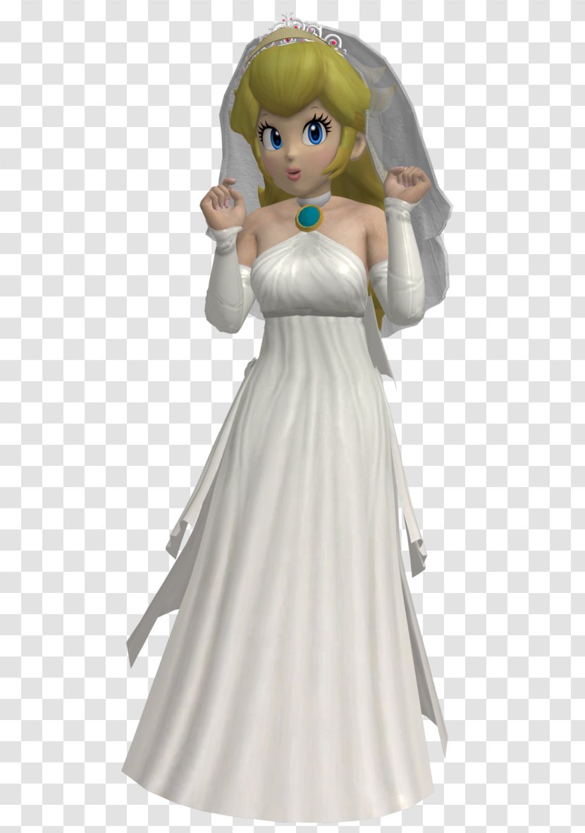 Super Mario Odyssey Princess Peach Wedding Dress - Angel Transparent PNG