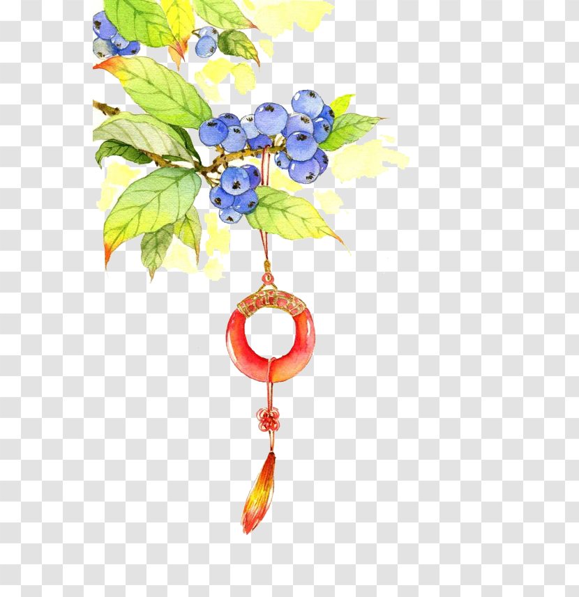 China Drawing Painting Chinese Art - Tree - Hand Painted Blueberry Transparent PNG