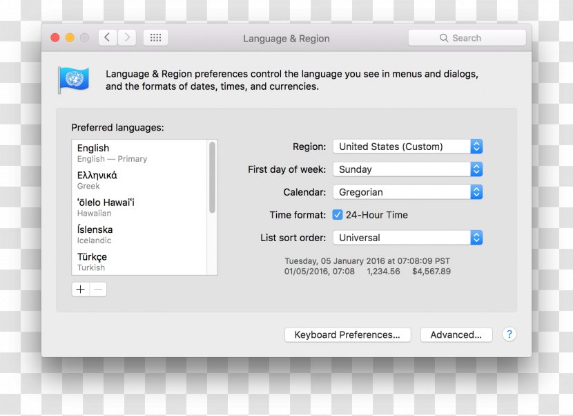 Mac Mini MacOS Language System Preferences - Computer Software Transparent PNG