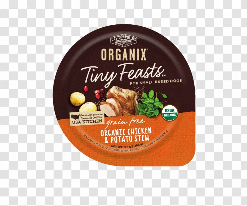 Castor And Pollux Organix Tiny Feasts Grain Free Small Breed Dog Food Vegetarian Cuisine Organic - Chicken Stew Transparent PNG