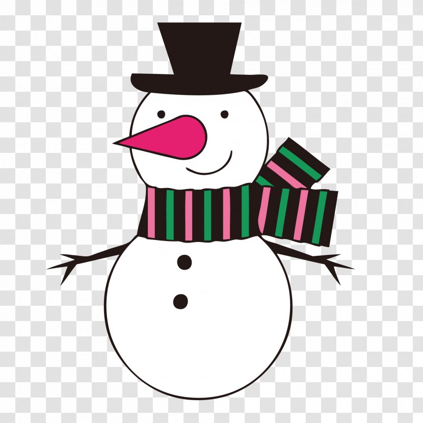 Snowman Scarf Christmas Clip Art - Ornament - Wearing Transparent PNG
