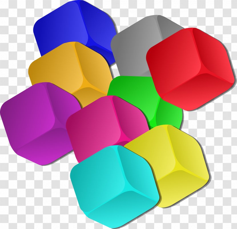 Rubik's Cube Shape Clip Art - Yellow - Colorful Squares Transparent PNG