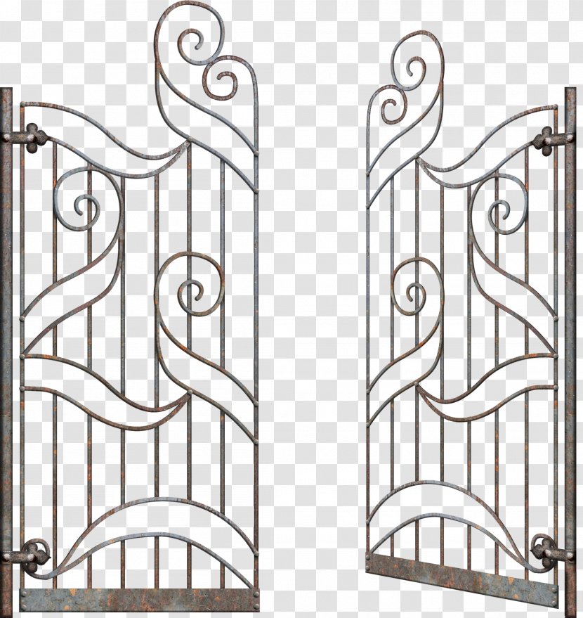 Iron Clip Art - Material - Hand-painted Gate Transparent PNG