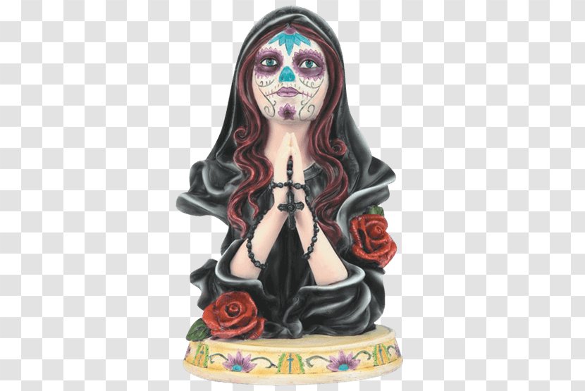 La Calavera Catrina Figurine Rosary Prayer - Skull Transparent PNG