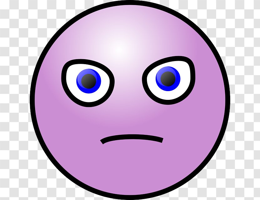 Smiley Anger Face Emoticon Clip Art - Purple - Picture Of Angry Faces Cartoon Transparent PNG