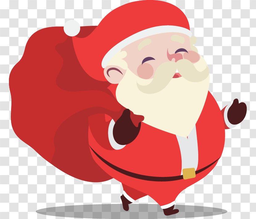 Santa Claus Rudolph Reindeer Christmas - Cartoon - Red Transparent PNG