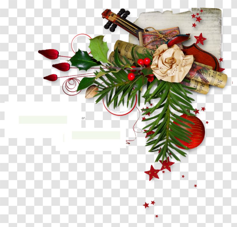 Christmas Ornament Card Santa Claus New Year - Floral Design Transparent PNG