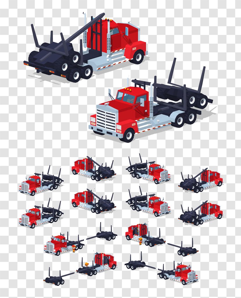 Car Pickup Truck Logging - Machine - Red Transparent PNG