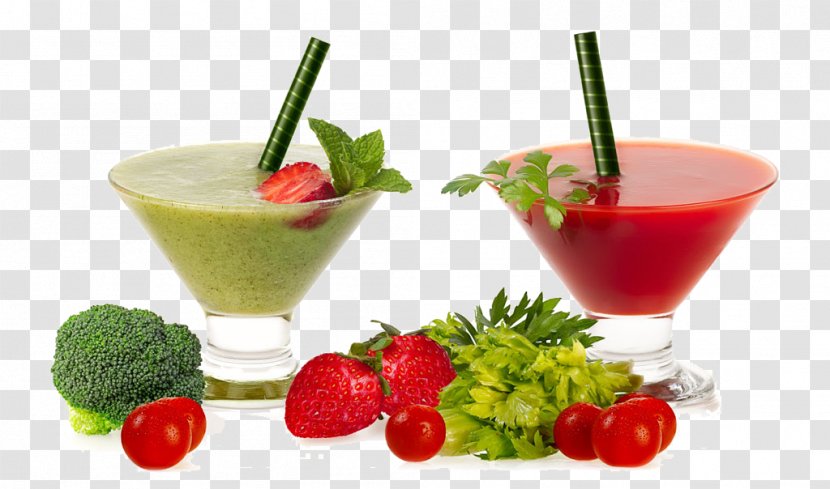 Tomato Juice Smoothie Cocktail Bloody Mary - Diet Food - Red And Green Vegetable Transparent PNG