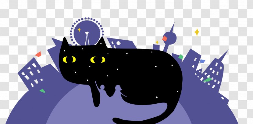 Cat Poster Qixi Festival - Small To Medium Sized Cats - Flat Building Cartoon Transparent PNG