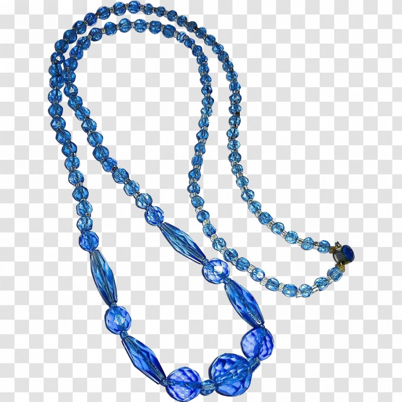 Necklace Bead Glass Jewellery Blue - Beadwork Transparent PNG