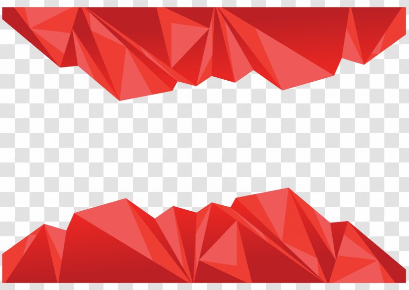 Polygon Low Poly Geometry - Vector Hand Painted Red Transparent PNG