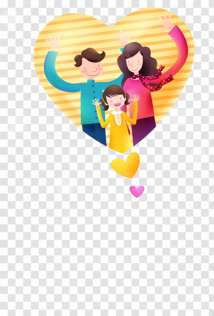 Cartoon Illustration - Heart - Happy Family Transparent PNG