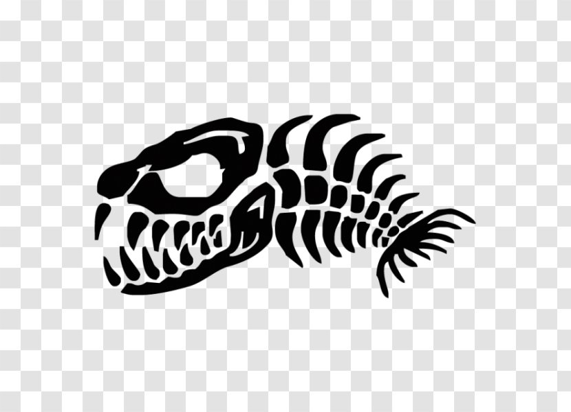 Logo Fish Human Skeleton Northern Pike - Monochrome - Cartoon Style Transparent PNG