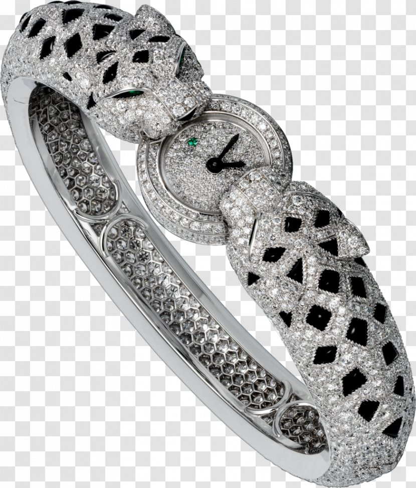 Cartier Leopard Ring Jewellery Watch - Silver Transparent PNG