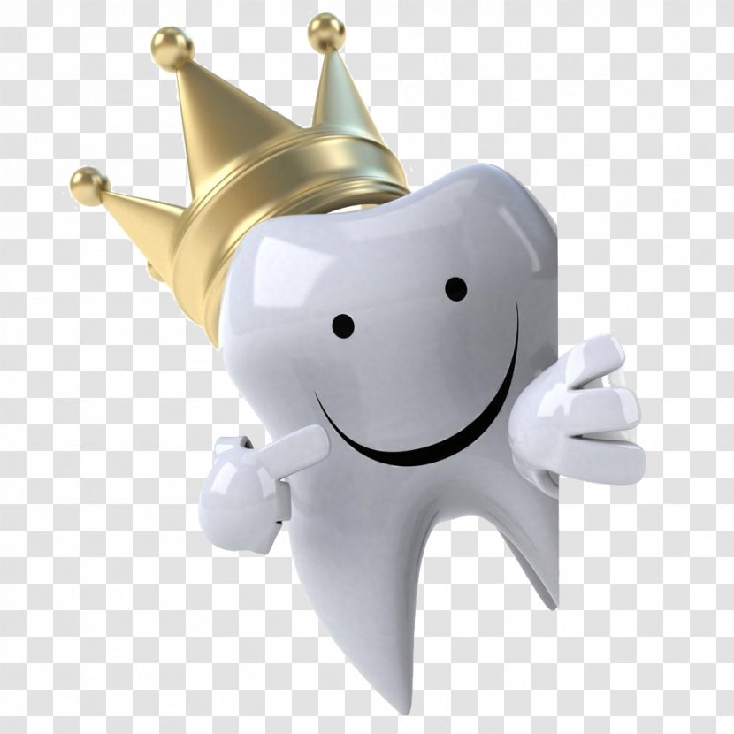 Human Tooth Cartoon - Flower - Wearing A Crown Smiley Teeth Transparent PNG