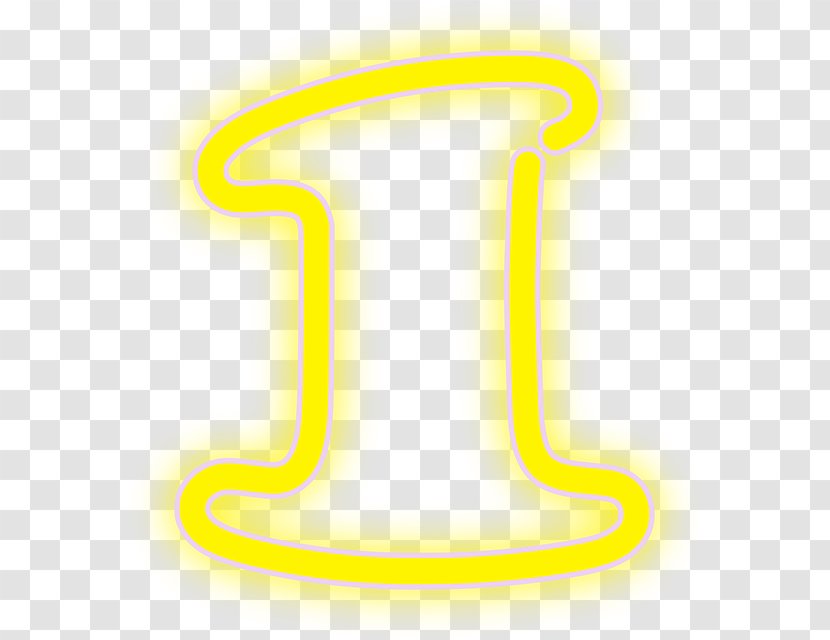 Line Number Angle - Yellow - One Transparent PNG