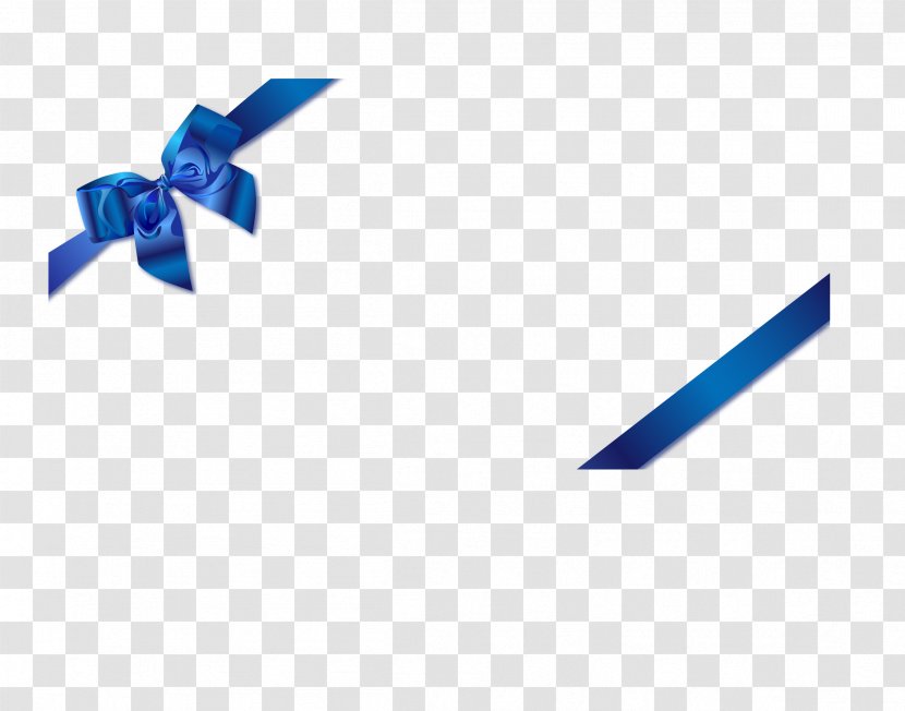 Vector Hand-painted Blue Bow - Electric - Text Transparent PNG