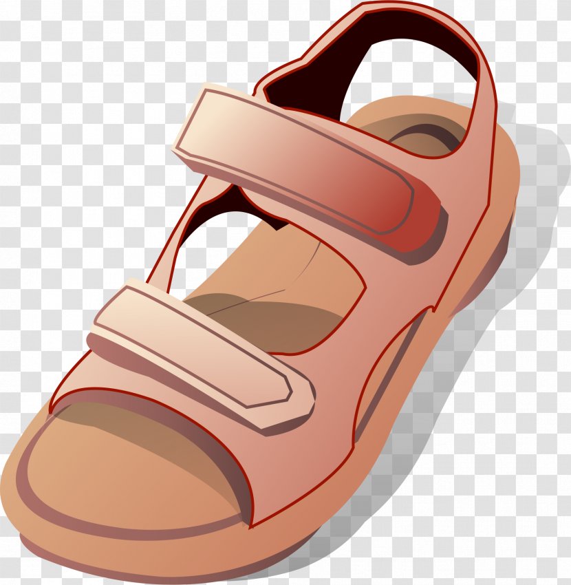 Slipper Sandal Shoe Flip-flops - Peach - Shoes For Men Transparent PNG